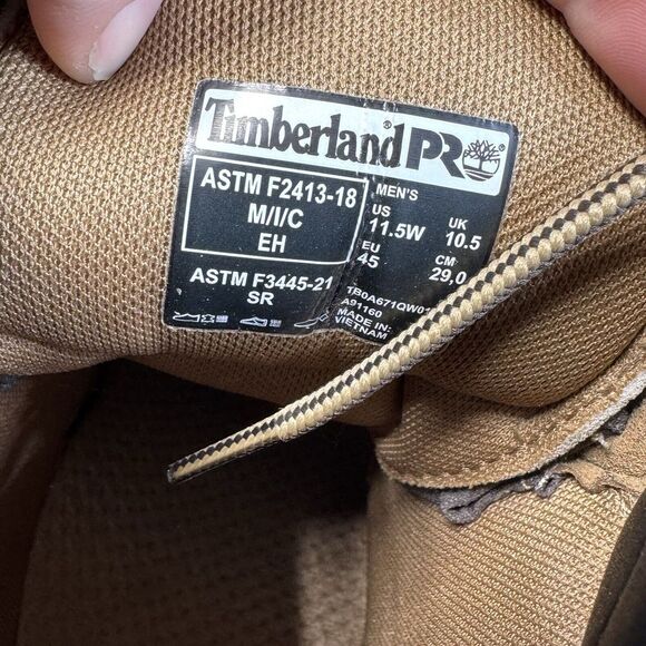 $150 Men's Timberland PRO Sawhorse 6" Composite Safety Toe Dk Brown Size 11.5W - Picture 8 of 9